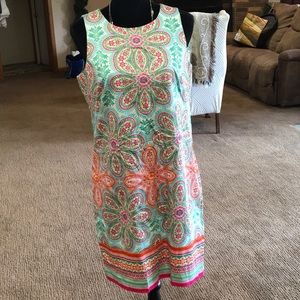 London times sleeveless multicolor dress